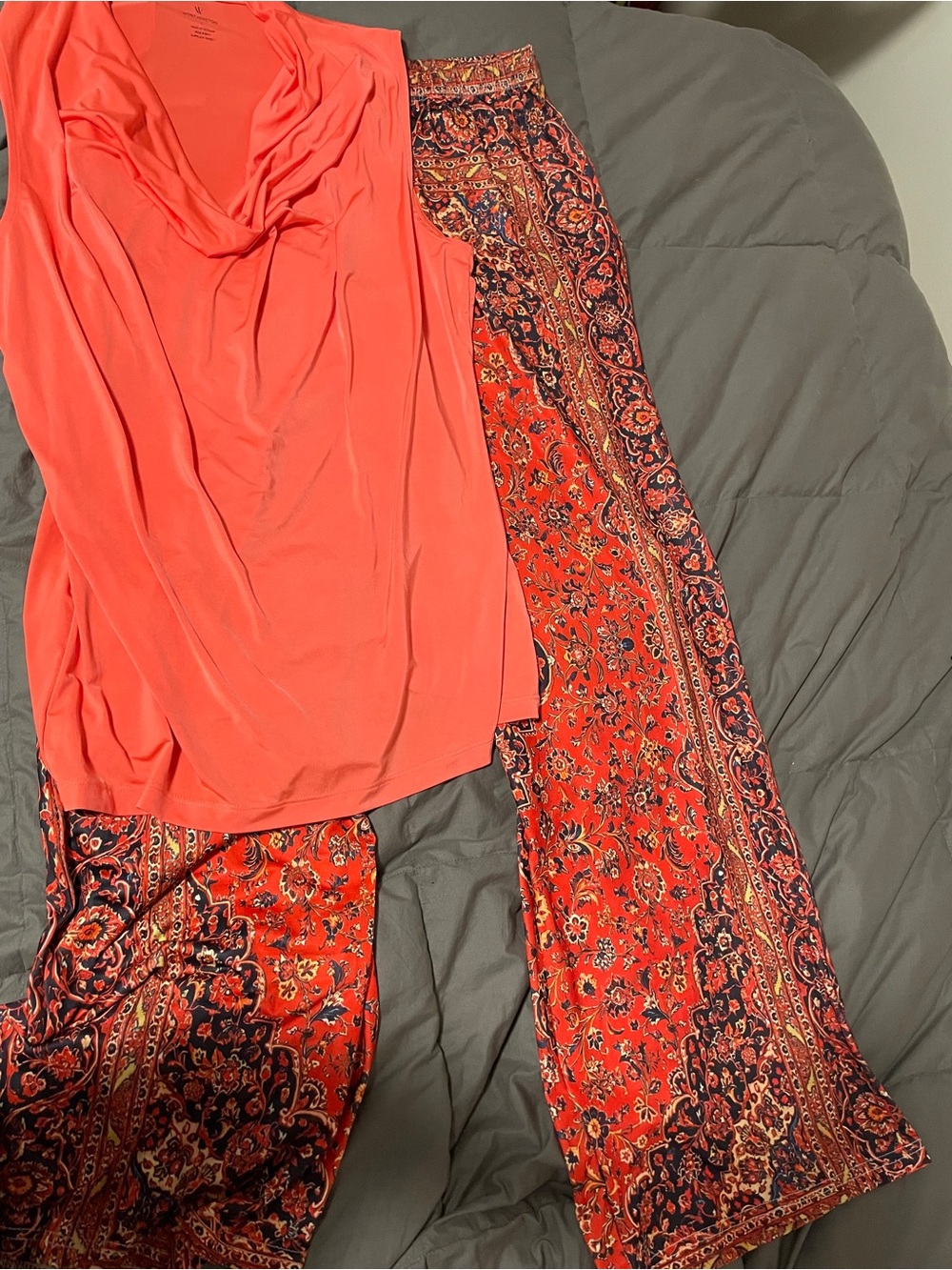 Worthington Womens Sleeveless Tank Top size L, Boho Indian style silky pants L